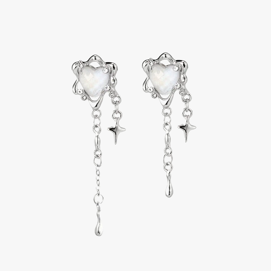 Melted Heart Drop Earrings
