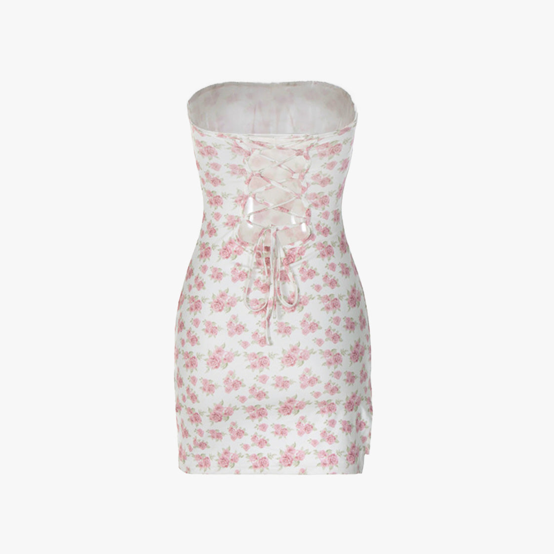 Coquette Floral Print Strapless Dress