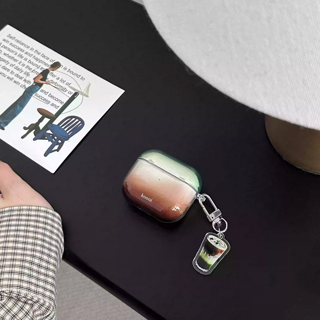Matcha Espresso AirPods Case with Keyring