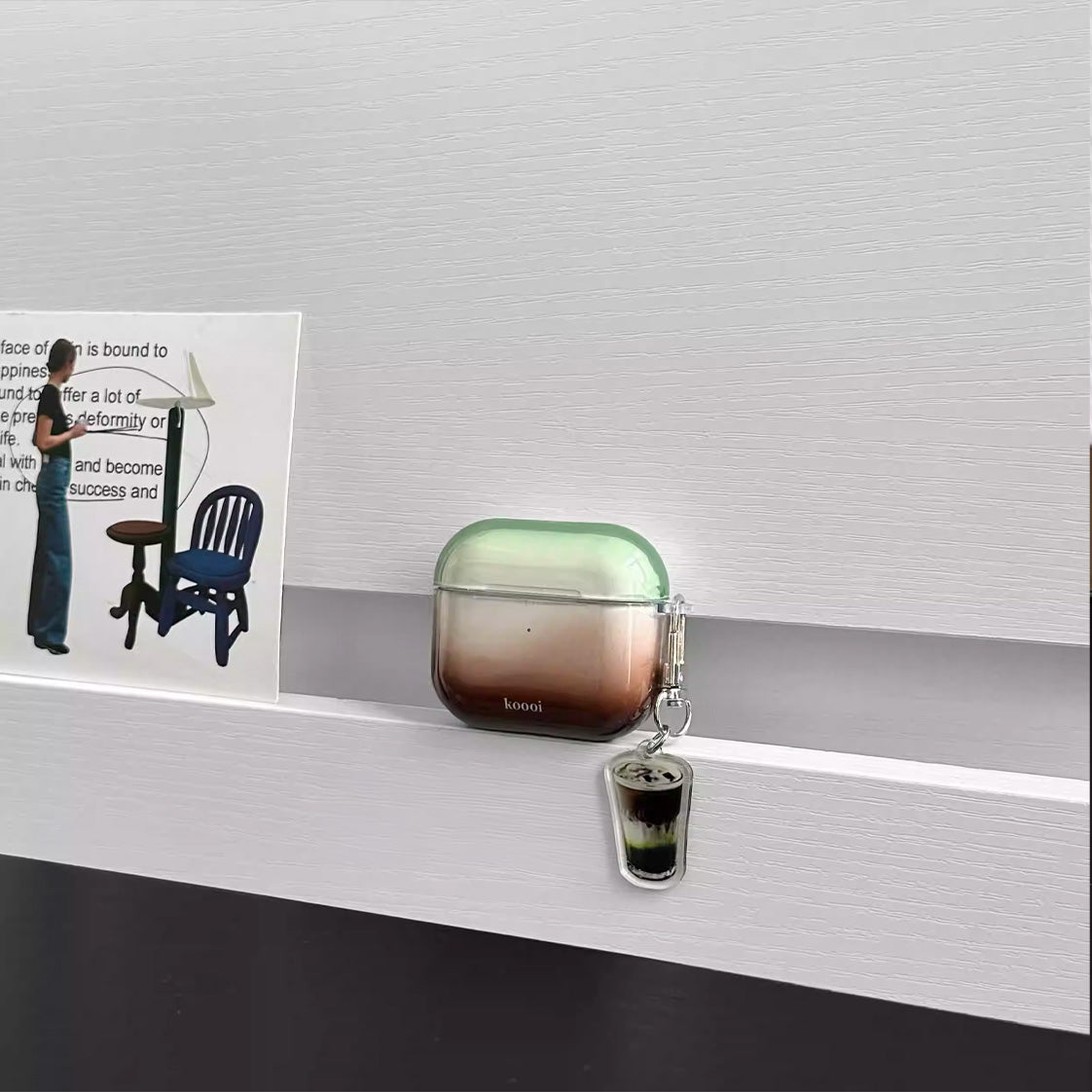 Matcha Espresso AirPods Case with Keyring