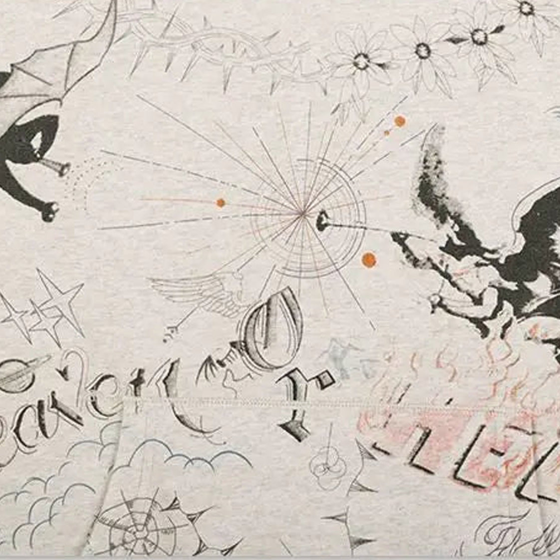 Punk Vintage Doodles Oversized Hoodie