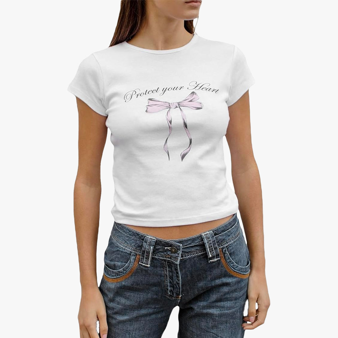 Pink Bow Aesthetic Print Baby Tee