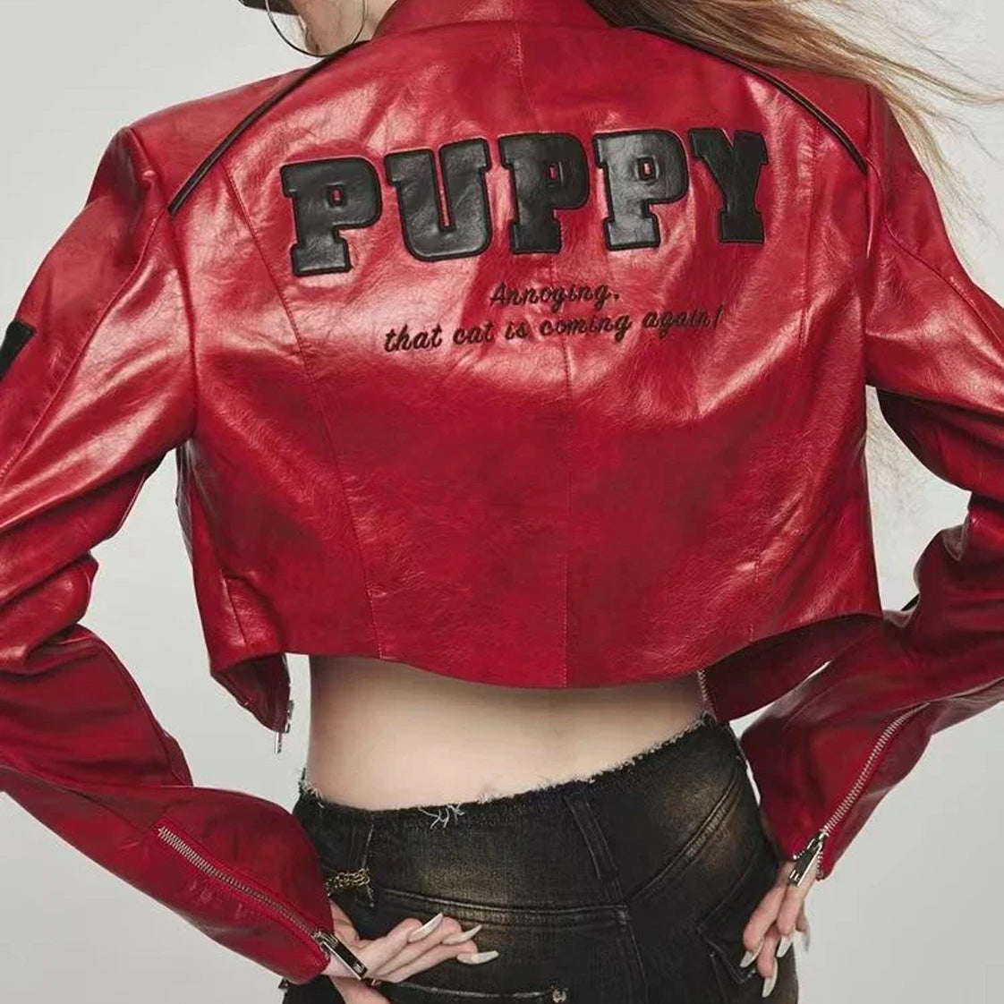 Blokette Cropped Moto Jacket