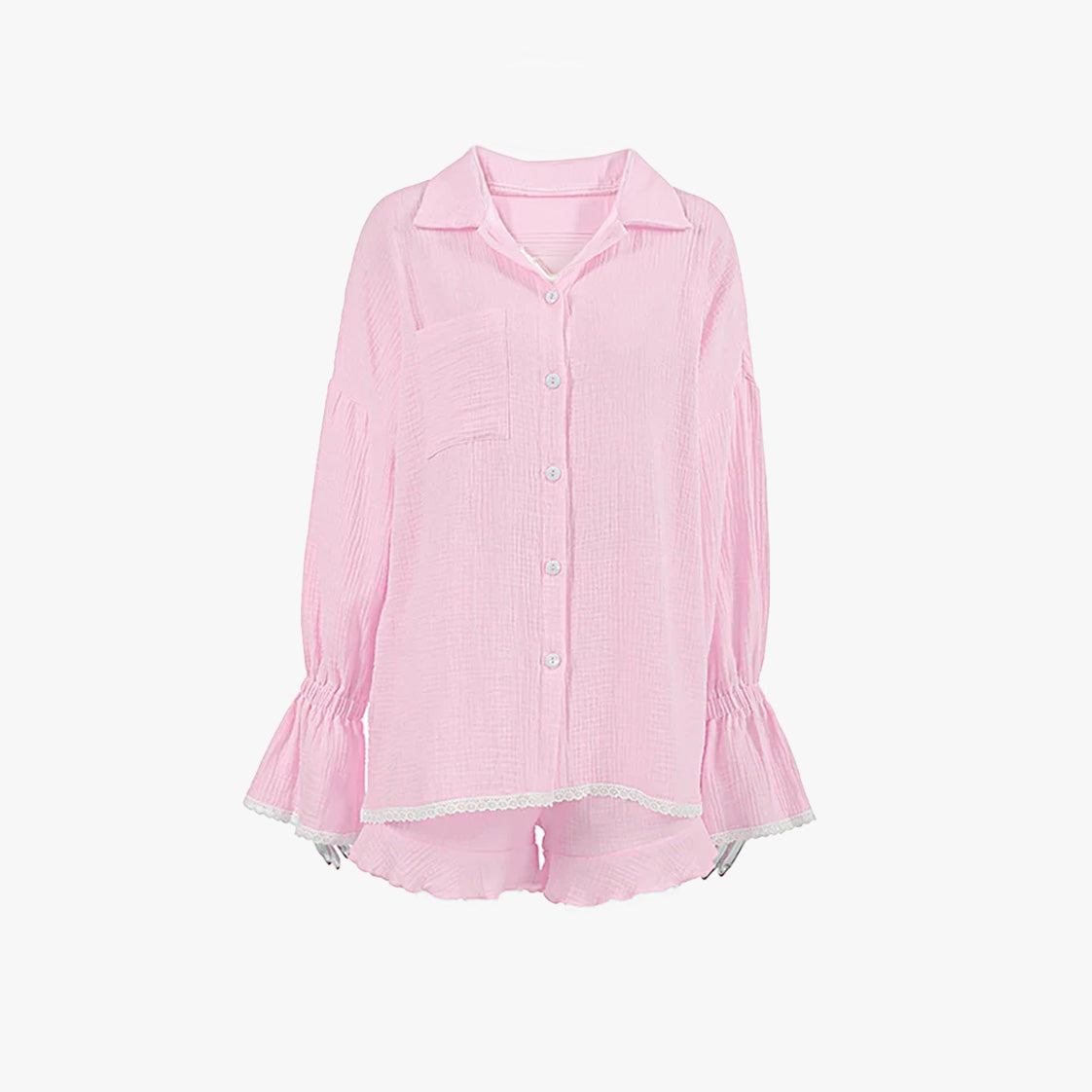 Coastal Summer Cotton Pink Two-Piece Set