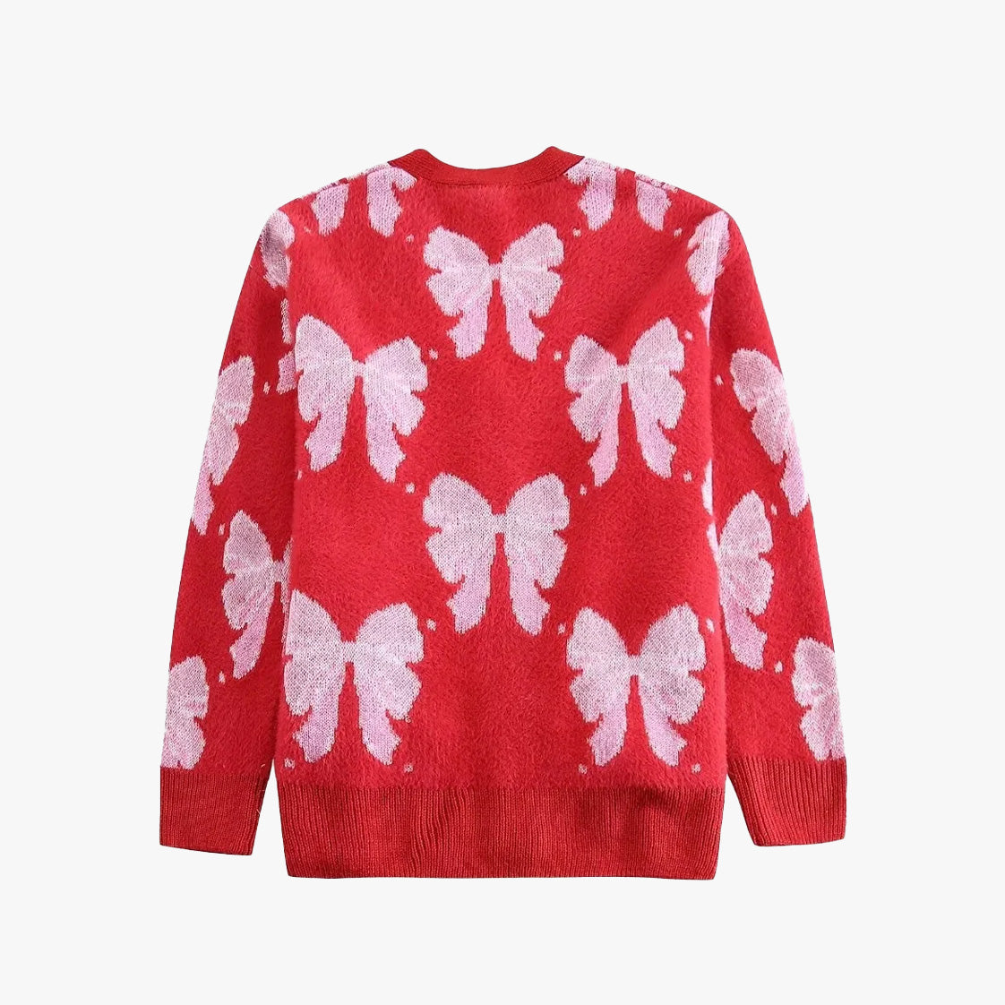 Coquette Bow Jacquard Cropped Cardigan