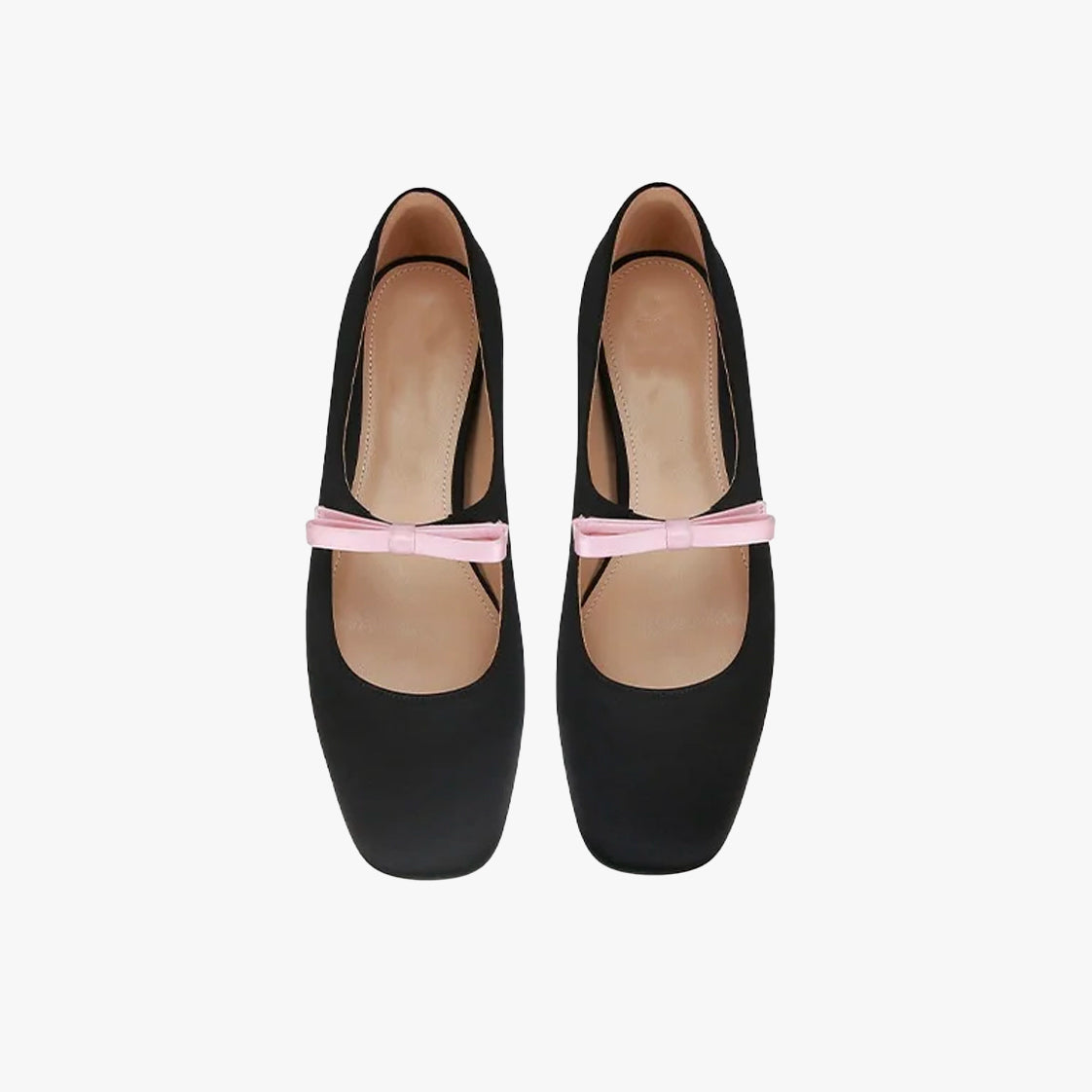 Silk Bow Square Ballet Toe Flats