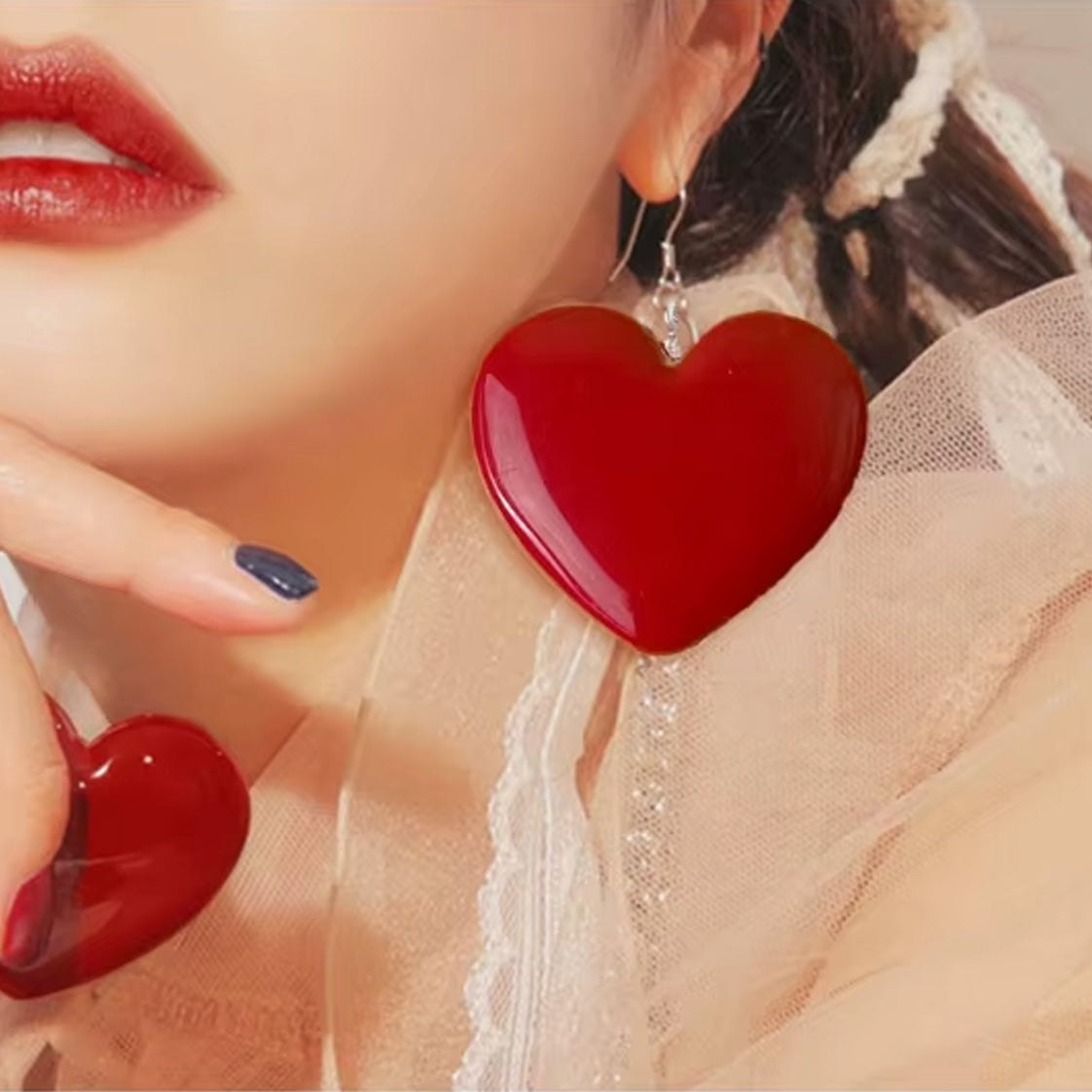 Y2K Heart Blush Earrings