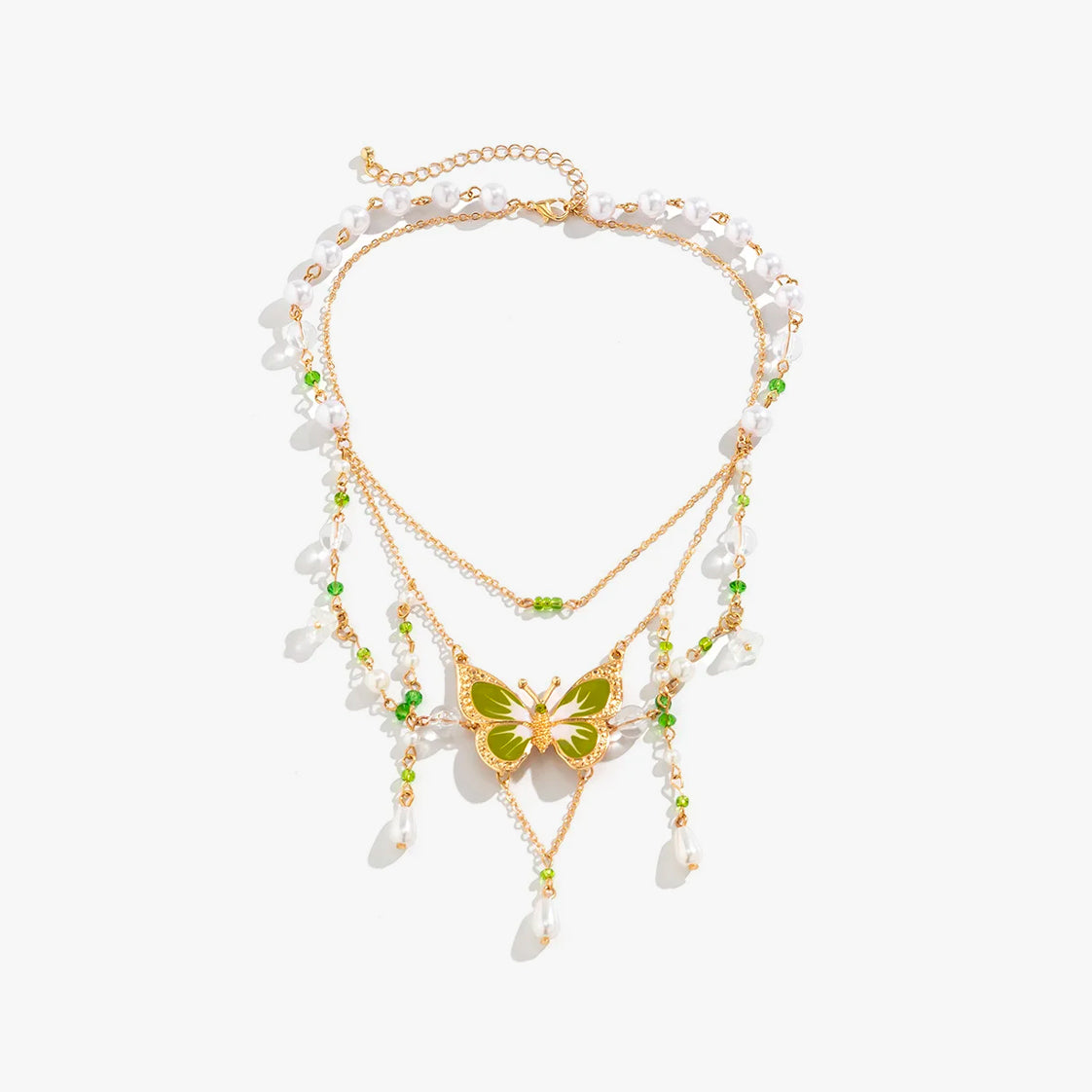 Fairycore Butterfly Pearl Necklace