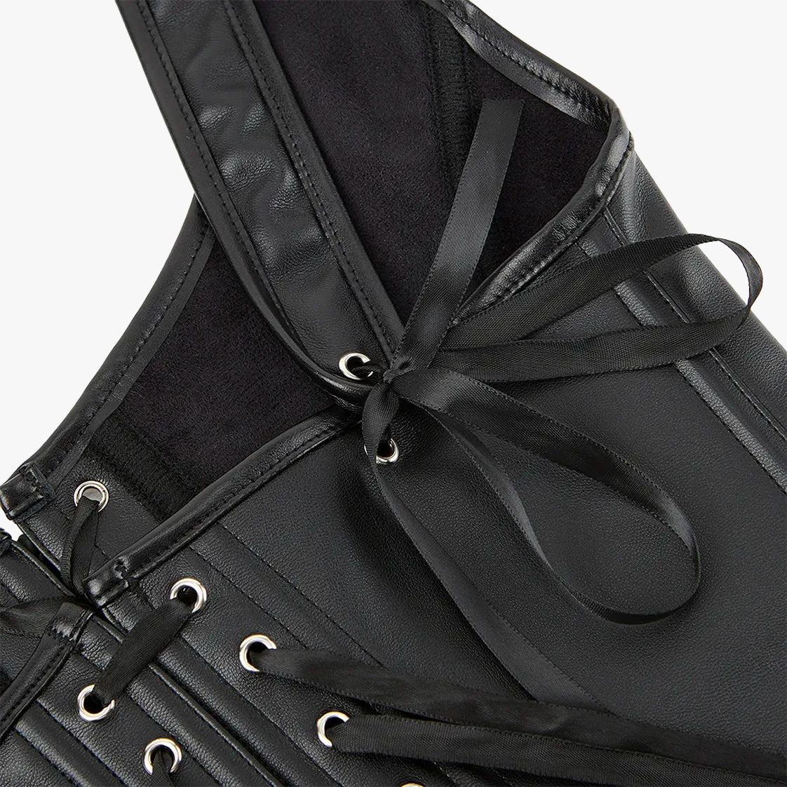 Leather Bustier Lace-Up Top