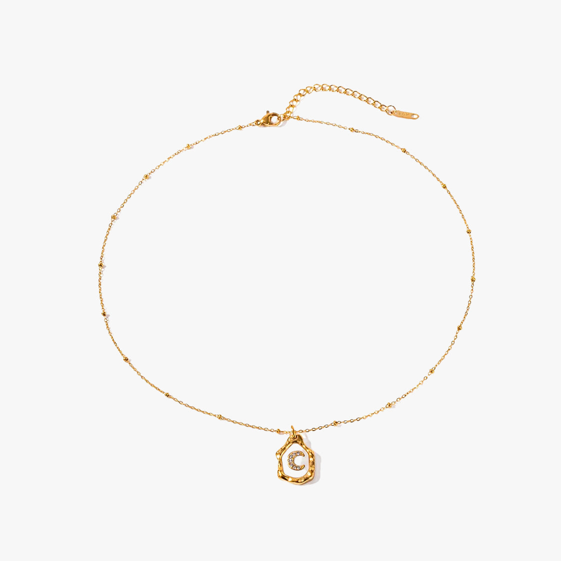 Whimsical Golden Moon Pendant Necklace