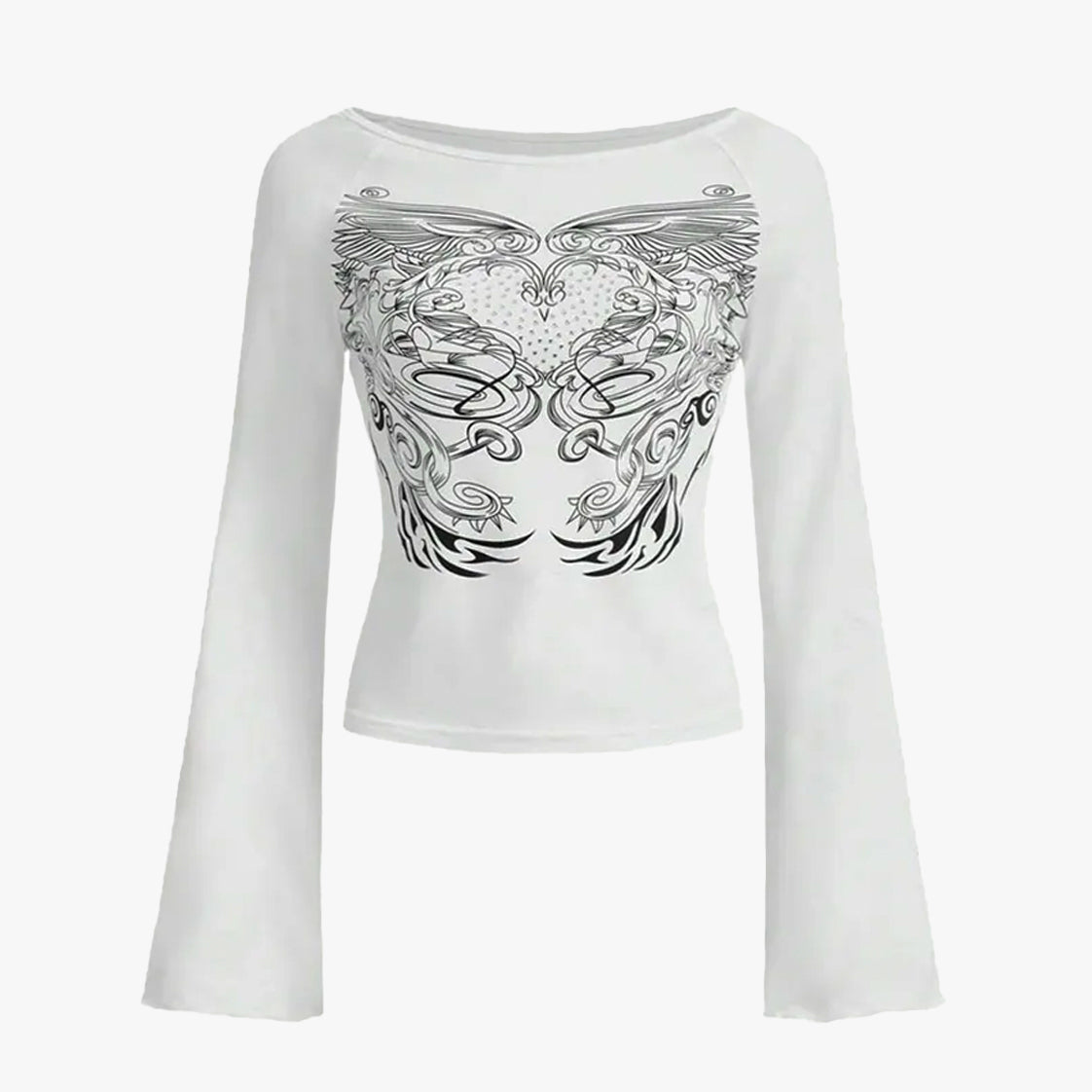 Fairy Vintage Print Long Sleeve Top