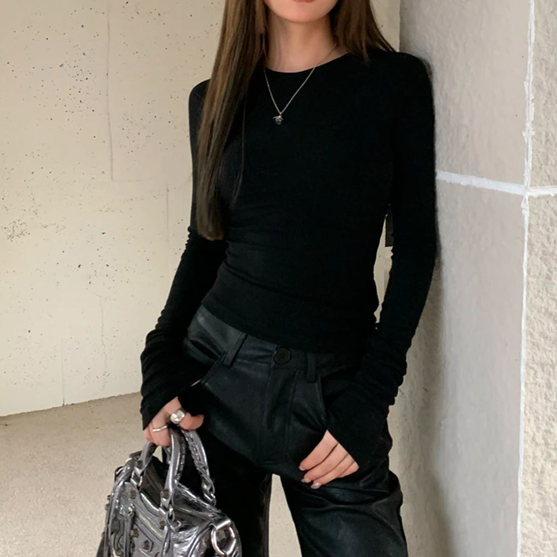 Velvet Angel Print Long Sleeve Top