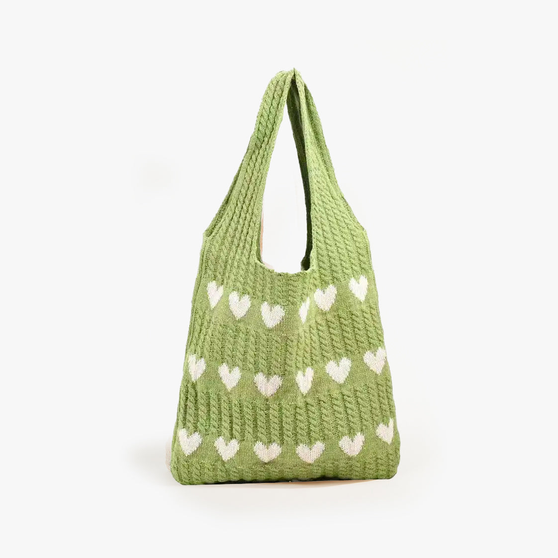 Hearts Knitted Tote Bag