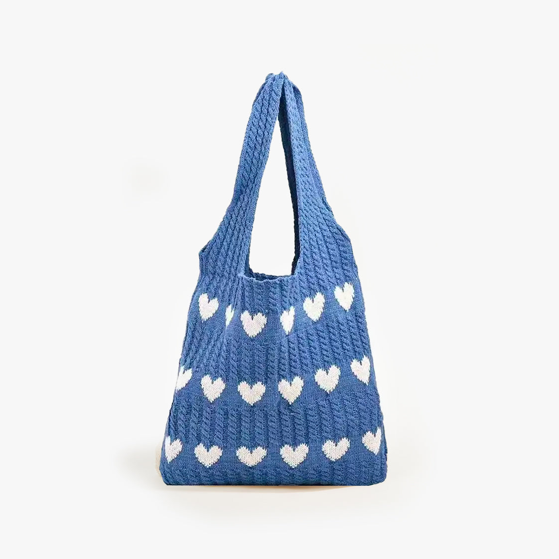 Hearts Knitted Tote Bag