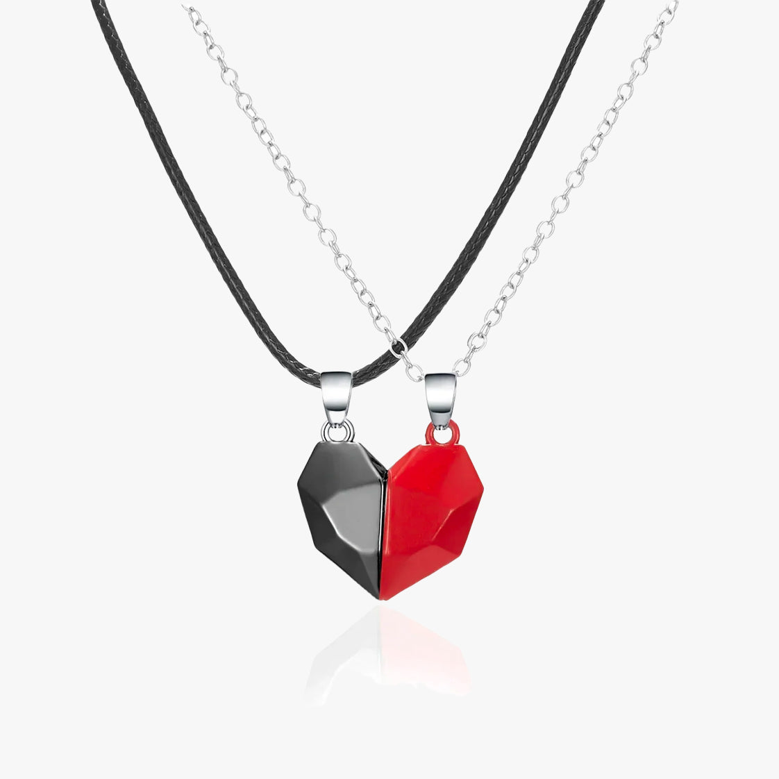 Magnetic Heart 2 Necklaces Set