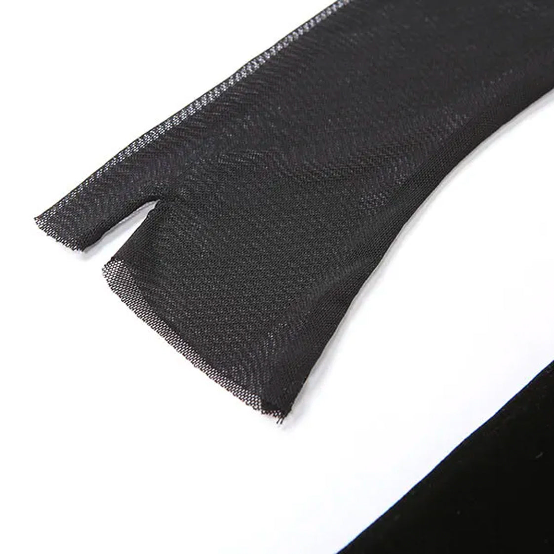 Black Mesh Sleeves Velvet Strapless Dress