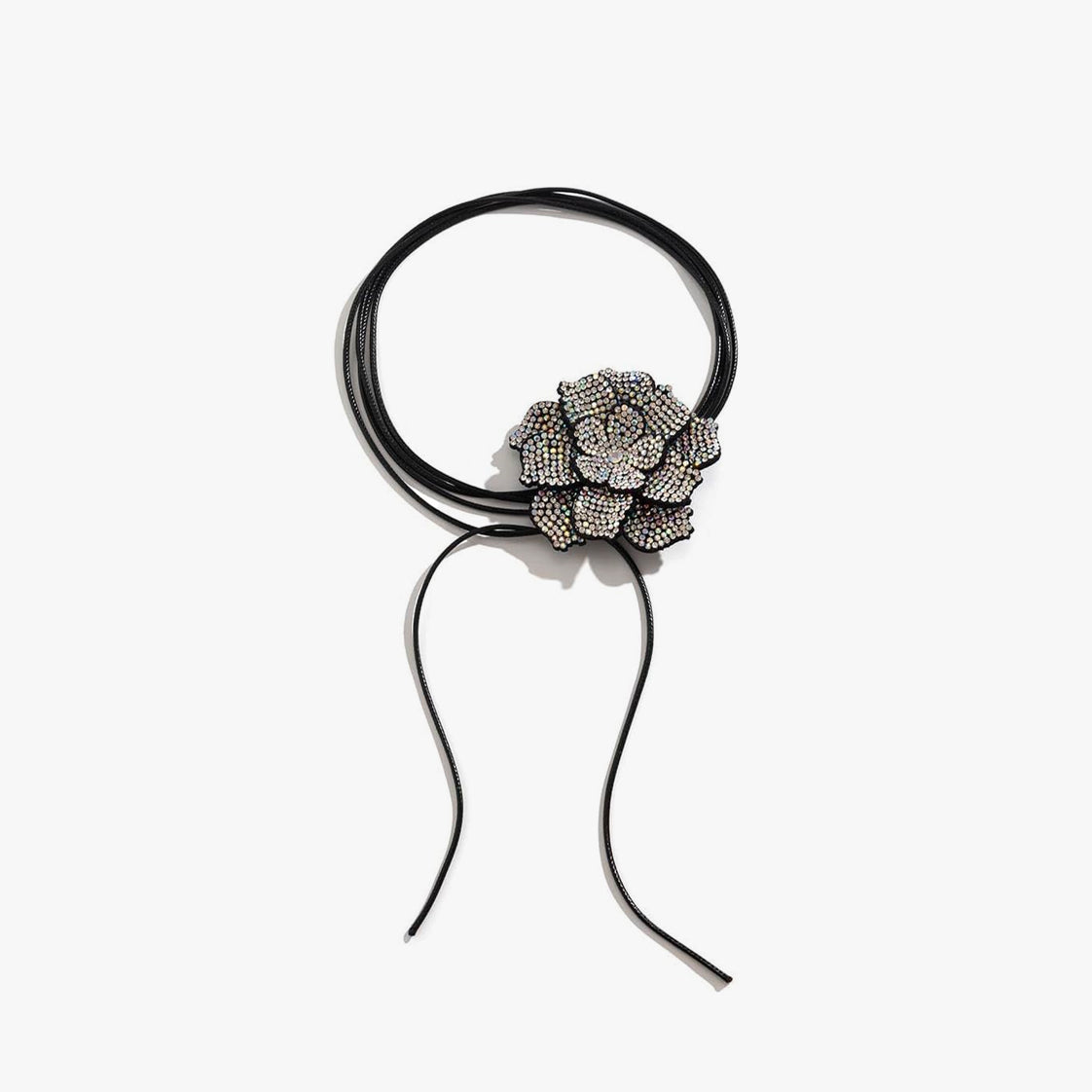 Vintage Rhinestone Flower Necklace