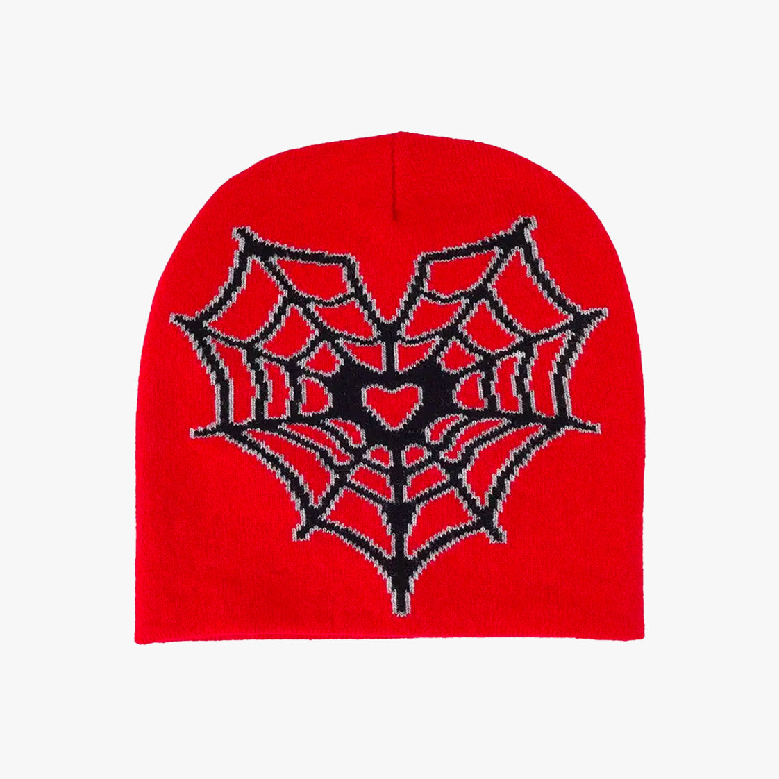 Spider Web Heart Aesthetic Beanie