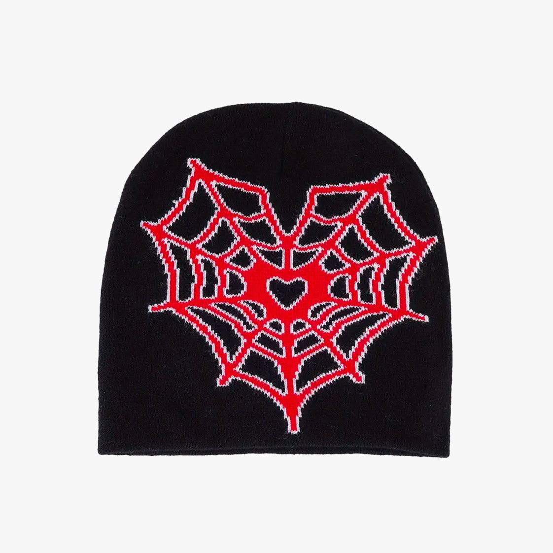 Spider Web Heart Aesthetic Beanie