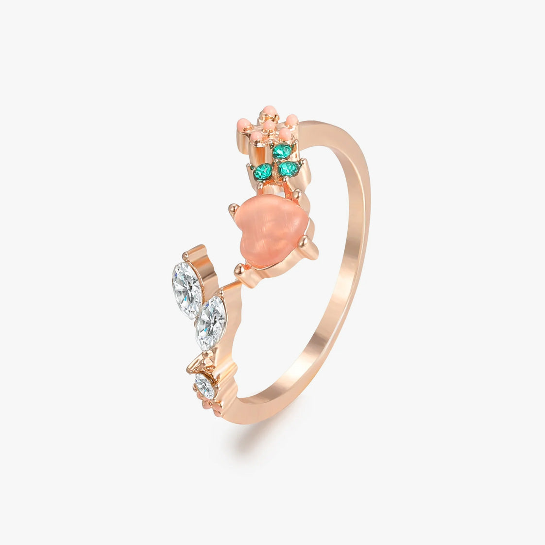 Whimsical Peach Rose Gold Ring