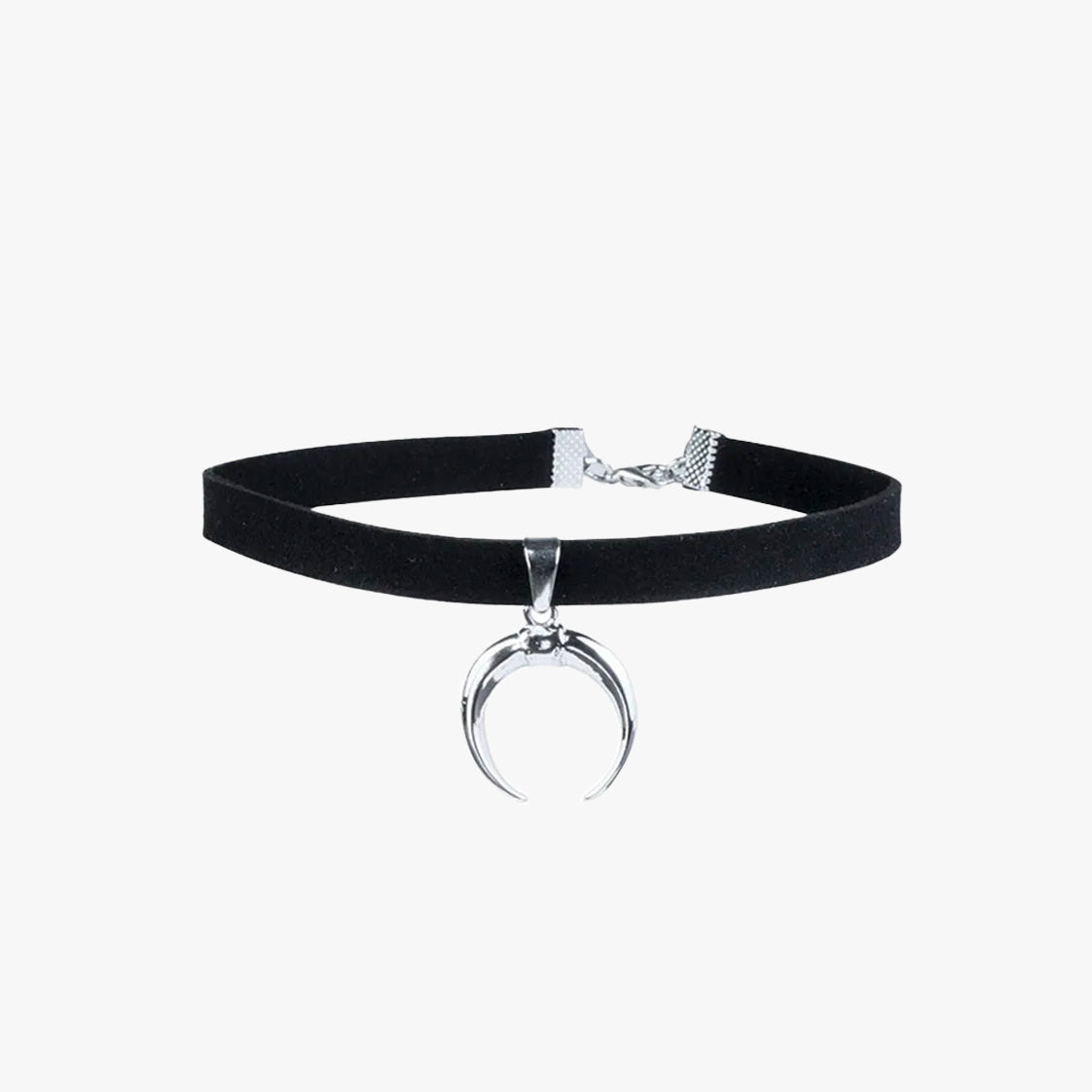 Velvet Crescent Ribbon Choker
