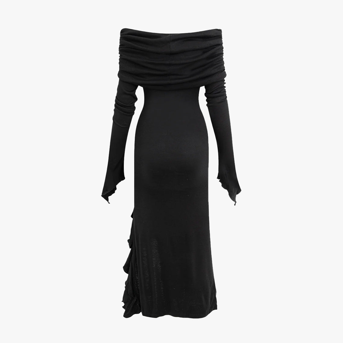 Morticia Dark Ruffles Split Dress