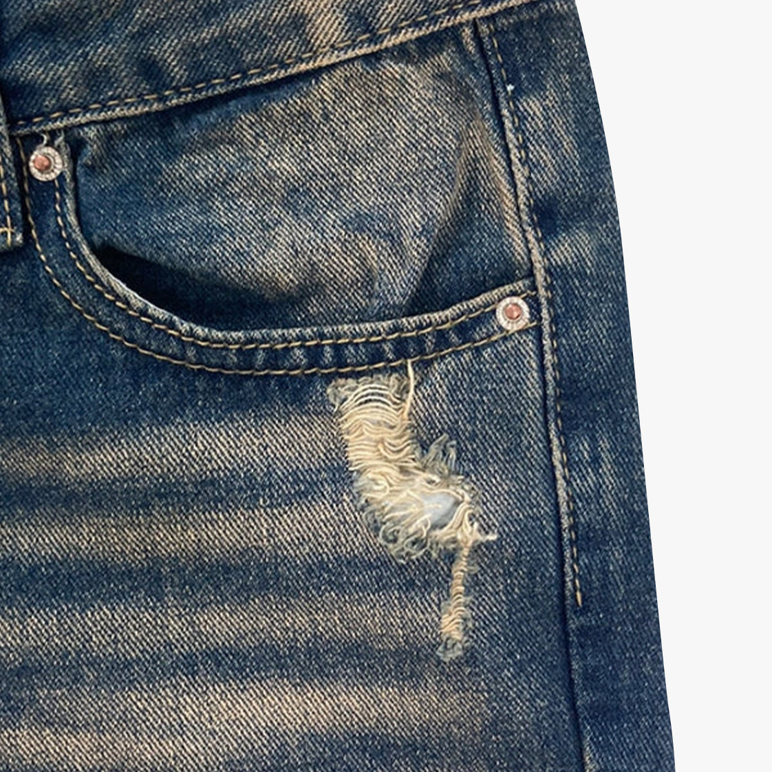 Y2k Low Waist Distressed Wash Flare Jeans