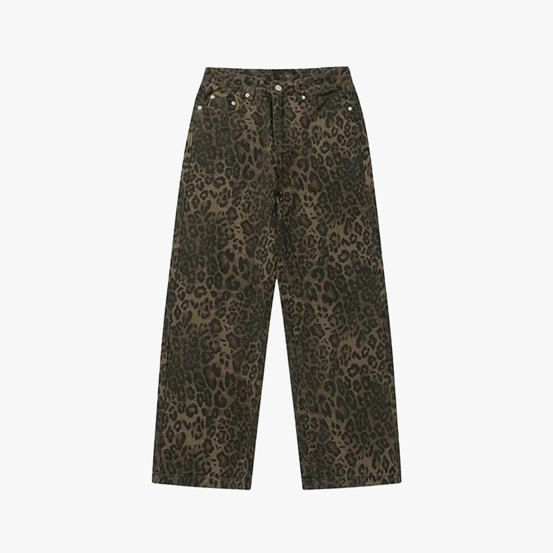 Y2k Oversized Leopard Barrel Jeans