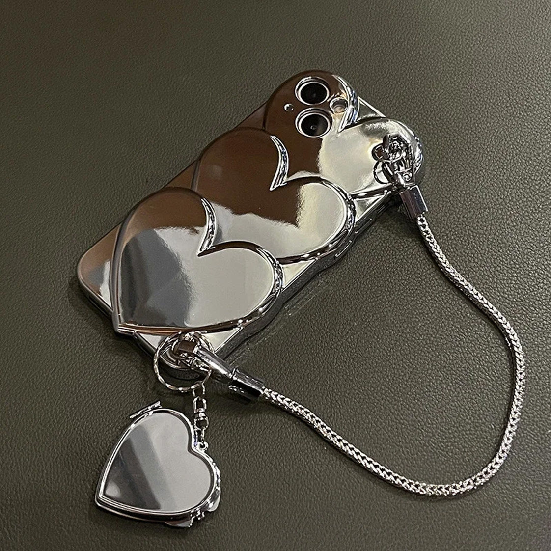 Silver Hearts Bracelet iPhone Case
