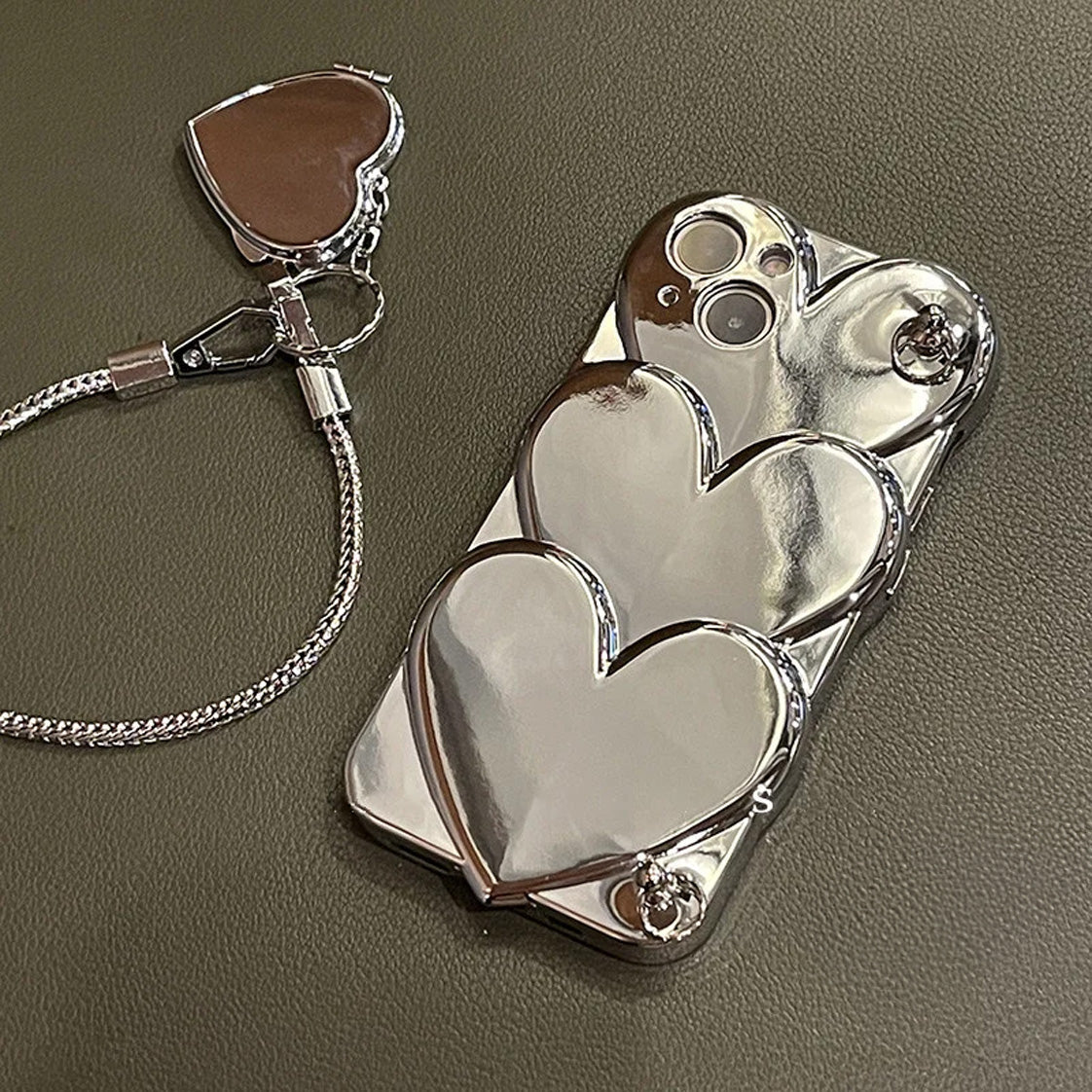 Silver Hearts Bracelet iPhone Case