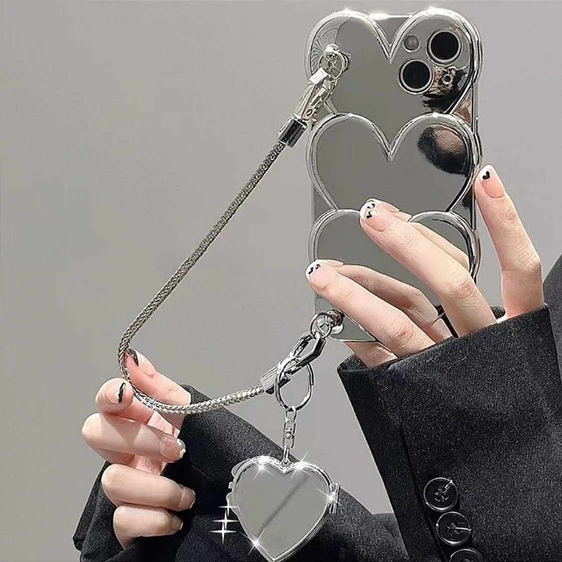 Silver Hearts Bracelet iPhone Case