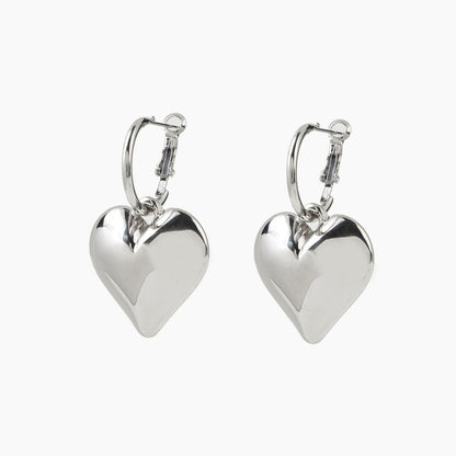 Nova Silver Heart Hoop Earrings