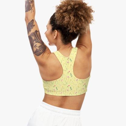 Soft Girl Floral Seamless Sports Bra