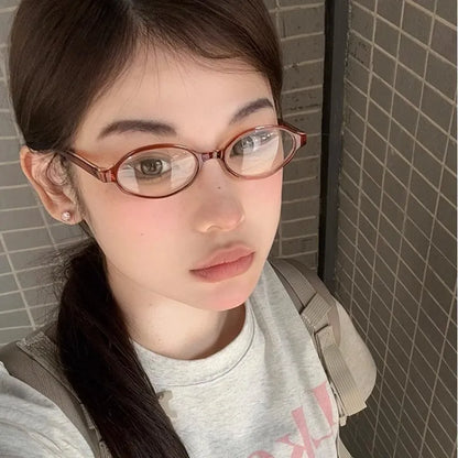 Y2K Japanese It Girl Oval Glasses