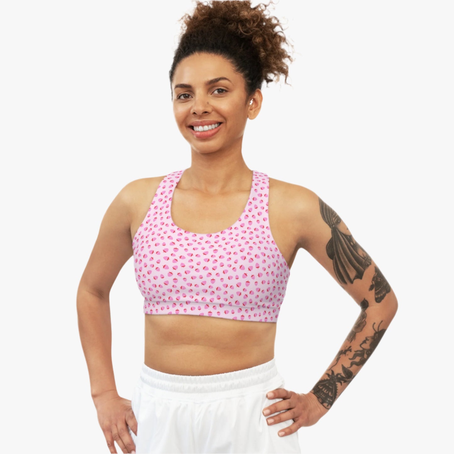 Soft Strawberry Seamless Sports Bra