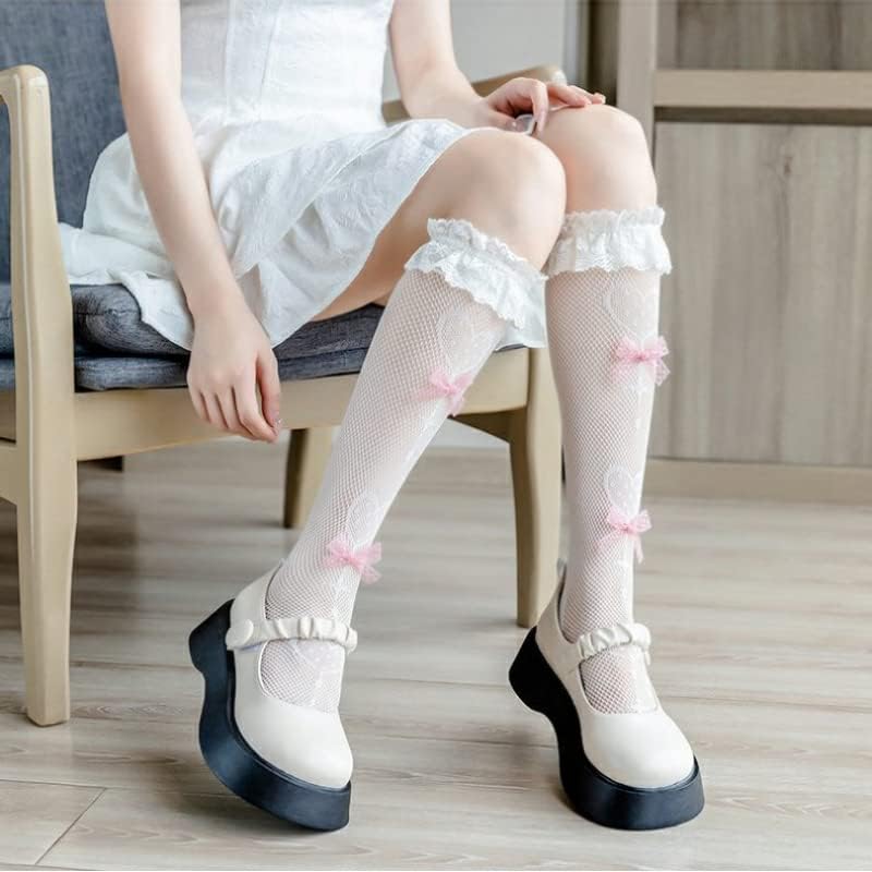 Coquette Bowknot Lace Calf Socks