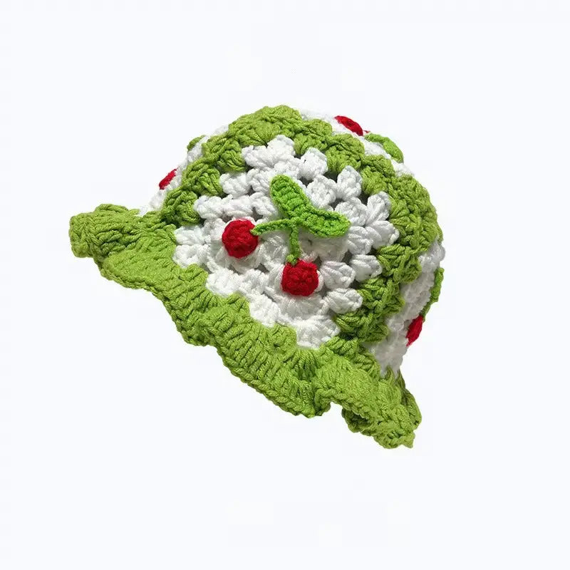 Cherry Crochet Bucket Hat