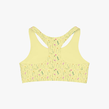 Soft Girl Floral Seamless Sports Bra