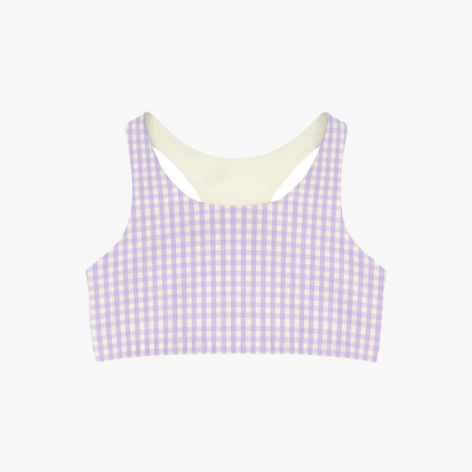 Gingham Soft Girl Seamless Sports Bra