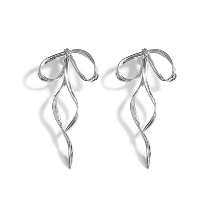 Dollette Silver Big Bow Earrings