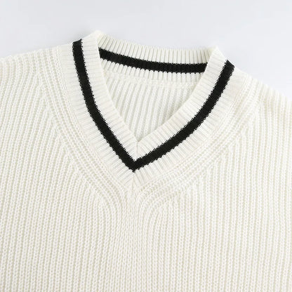 Academia V Neck Knit Sweater