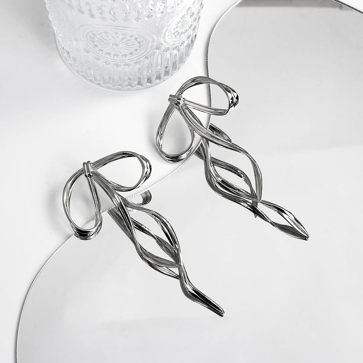 Dollette Silver Big Bow Earrings