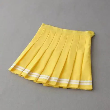 Sunshine Pleated Striped Mini Skirt