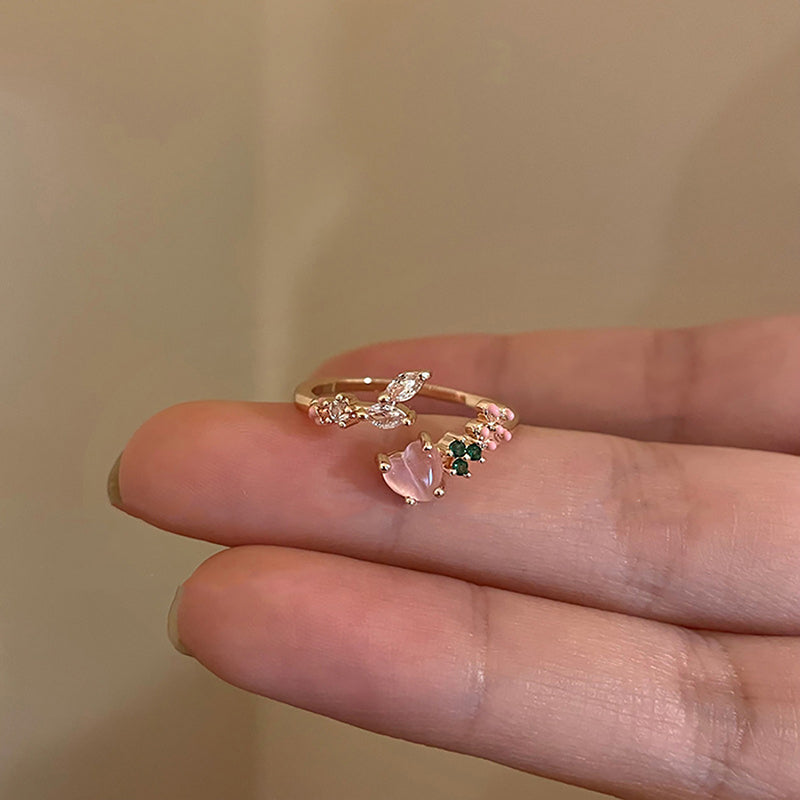 Whimsical Peach Rose Gold Ring