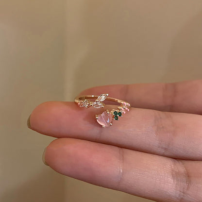 Whimsical Peach Rose Gold Ring