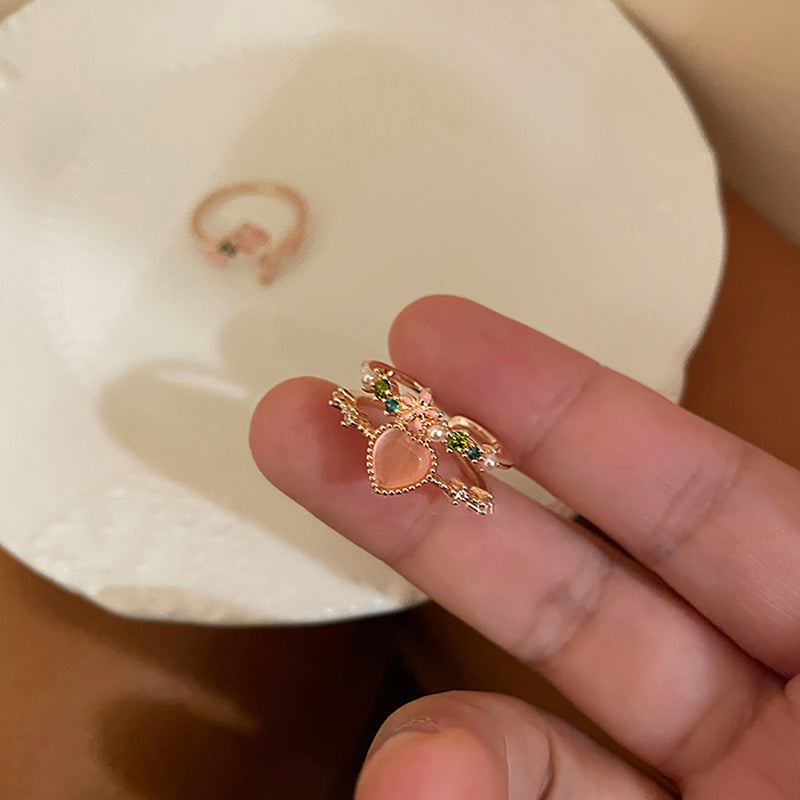 Whimsical Peach Rose Gold Ring