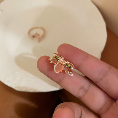 Whimsical Peach Rose Gold Ring