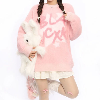 Coquette Kawaii Graphic Knit Sweater