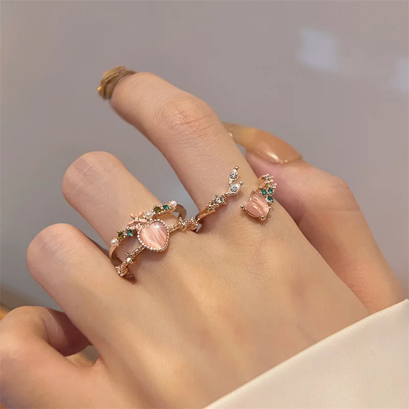 Whimsical Peach Rose Gold Ring