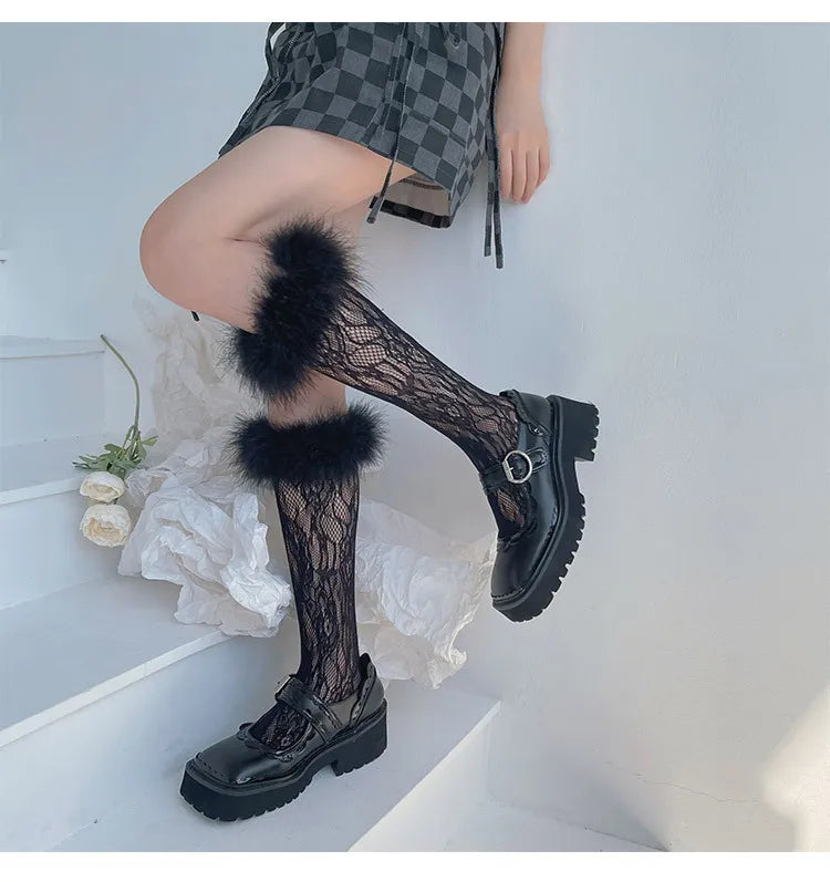 Feathery Lace Socks